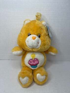 NWT 2002 Care Bears 20th Anniversary Birthday Yellow Bear Plush